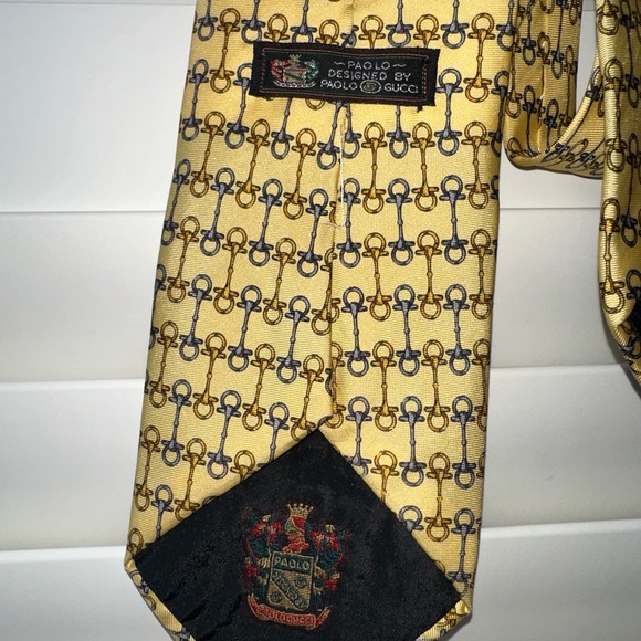 GUCCI - 💛Yellow Equestrian Tie! Derby - 🐎 Snaffle Bit Pattern - Picture 12 of 15